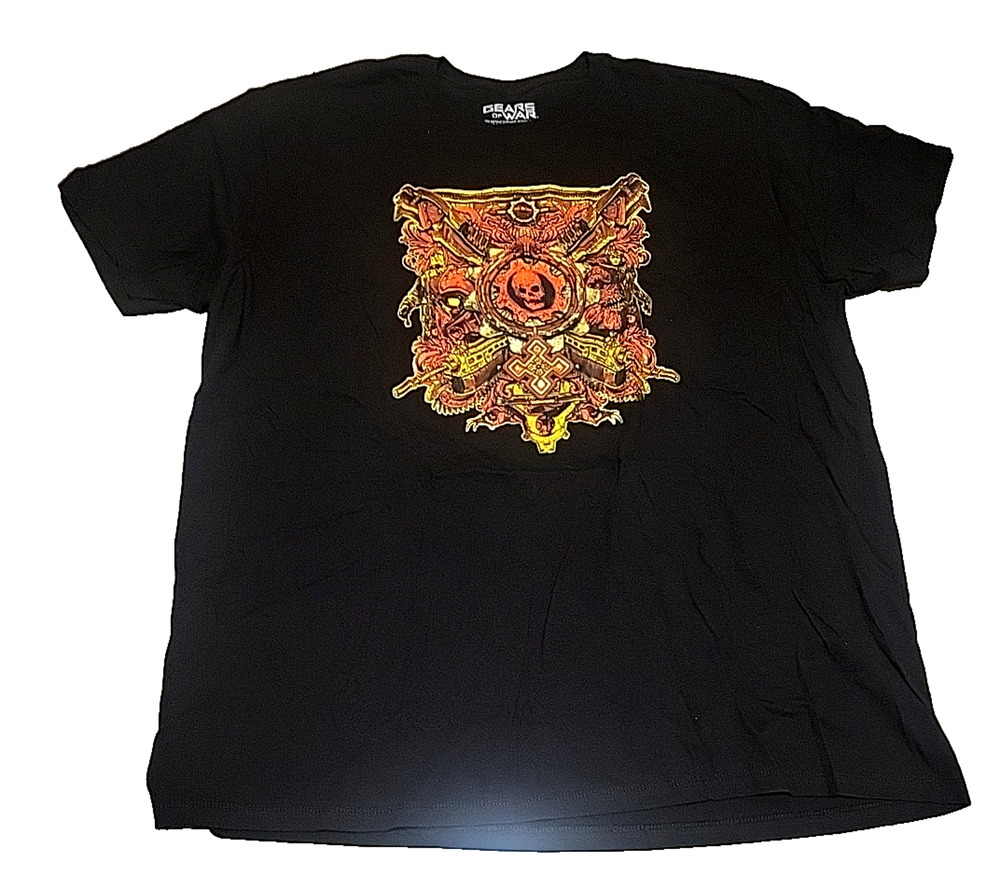 Gears of War Legacy Gold Graphic Men's Short Sleeve T-Shirt Black size 3XL